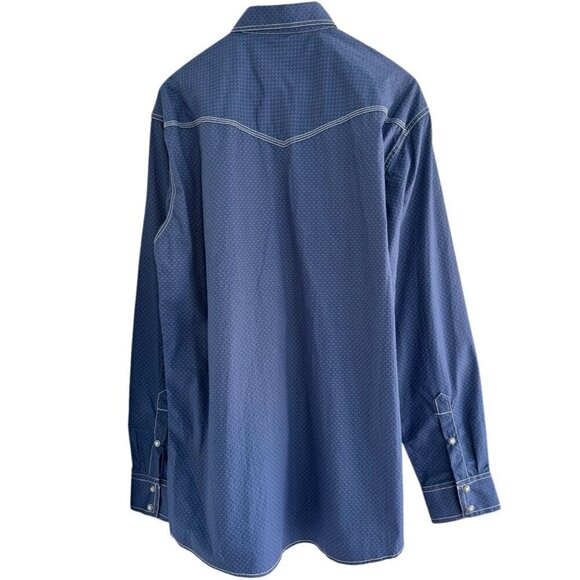 Pelham Men's XLT Western Blue Denim Pearl Snap Buttons Cowboy Shirt NWT - Picture 3 of 12